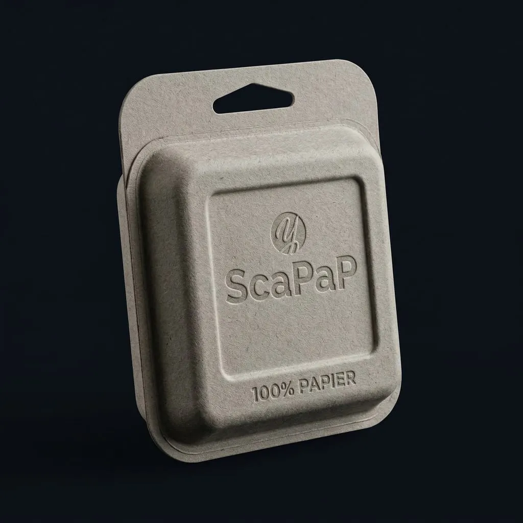 Blister Sigillabile in Carta ScaPAP Cartone Grigio 100% Carta Riciclata Senza Plastica Sigillabile — Scafa Thermoforming