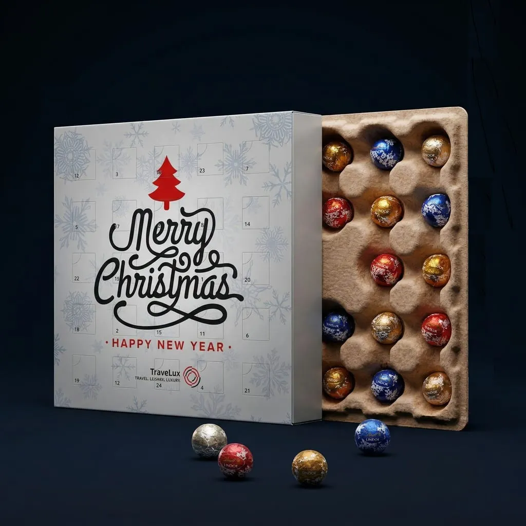 Calendario dell'Avvento Inserto Carta Praline Carta Riciclata Riciclabile Senza Plastica — Scafa Thermoforming