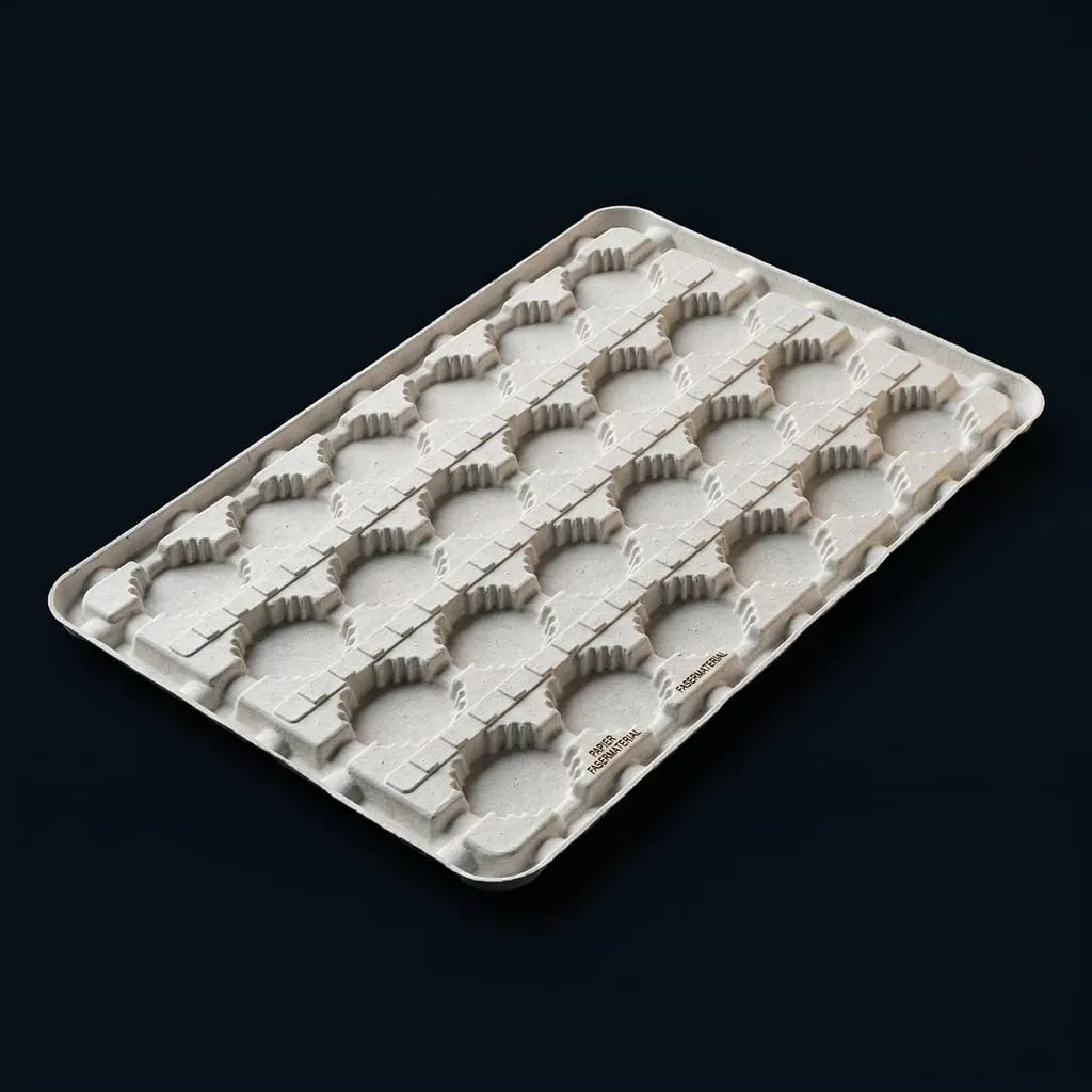 Vassoio a Cavità in Carta Bianco Fibra Vergine Multi-Cavità Vassoio Assortimento Riciclabile — Scafa Thermoforming