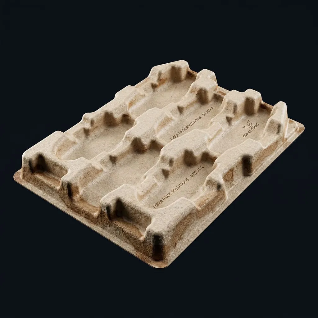 Vassoio in Carta Marrone Fibra Vergine Vassoio di Trasporto 100% Carta Riciclabile — Scafa Thermoforming